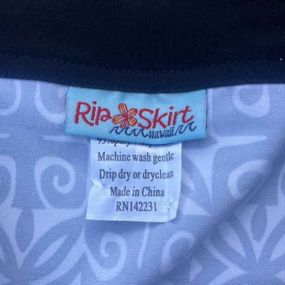 Rip Skirt Hawaii Navy/White Velcro Wrap Around Beach Skirt,Small - Picture 10 of 11